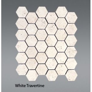 Plaquette de travertin blanc  30,5 x 30,5 x 1 cm